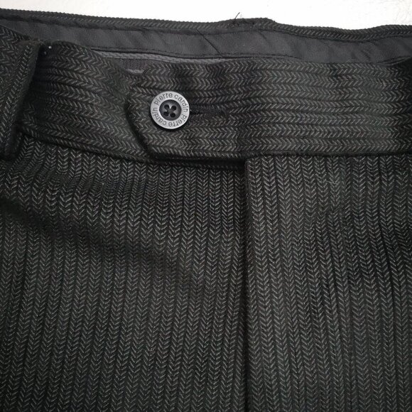Pierre Cardin Men's Size 36/30 Flat Front Textured Black Dress Pants - Picture 6 of 11